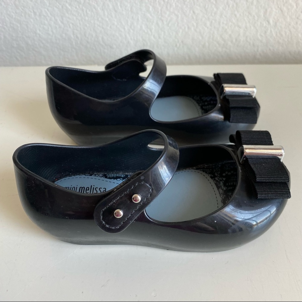 Mini Melissa + Jason Wu Mary Jane Ballet Flat with Grosgrain Ribbon Bow - Picture 10 of 13
